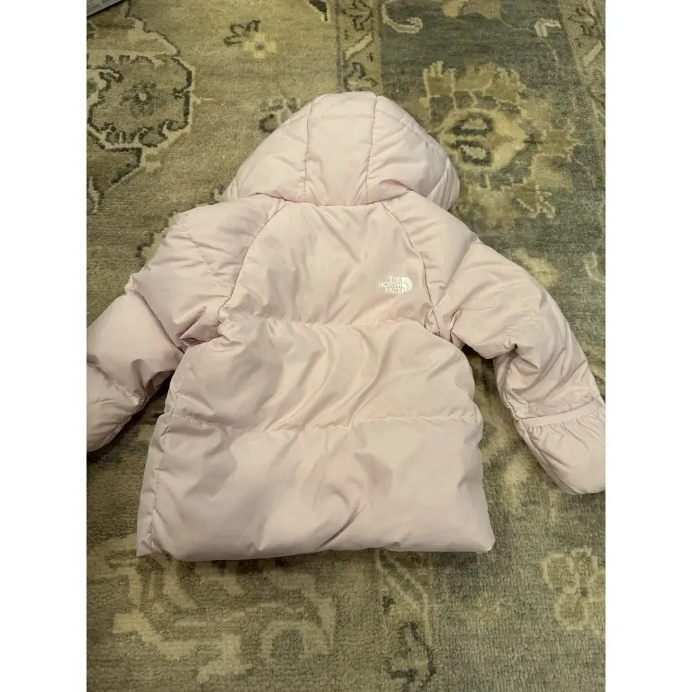 THE NORTH FACE Pink DOWN Filled FLEECE-LINED JACKET Baby Girl Sz 18-24 Months